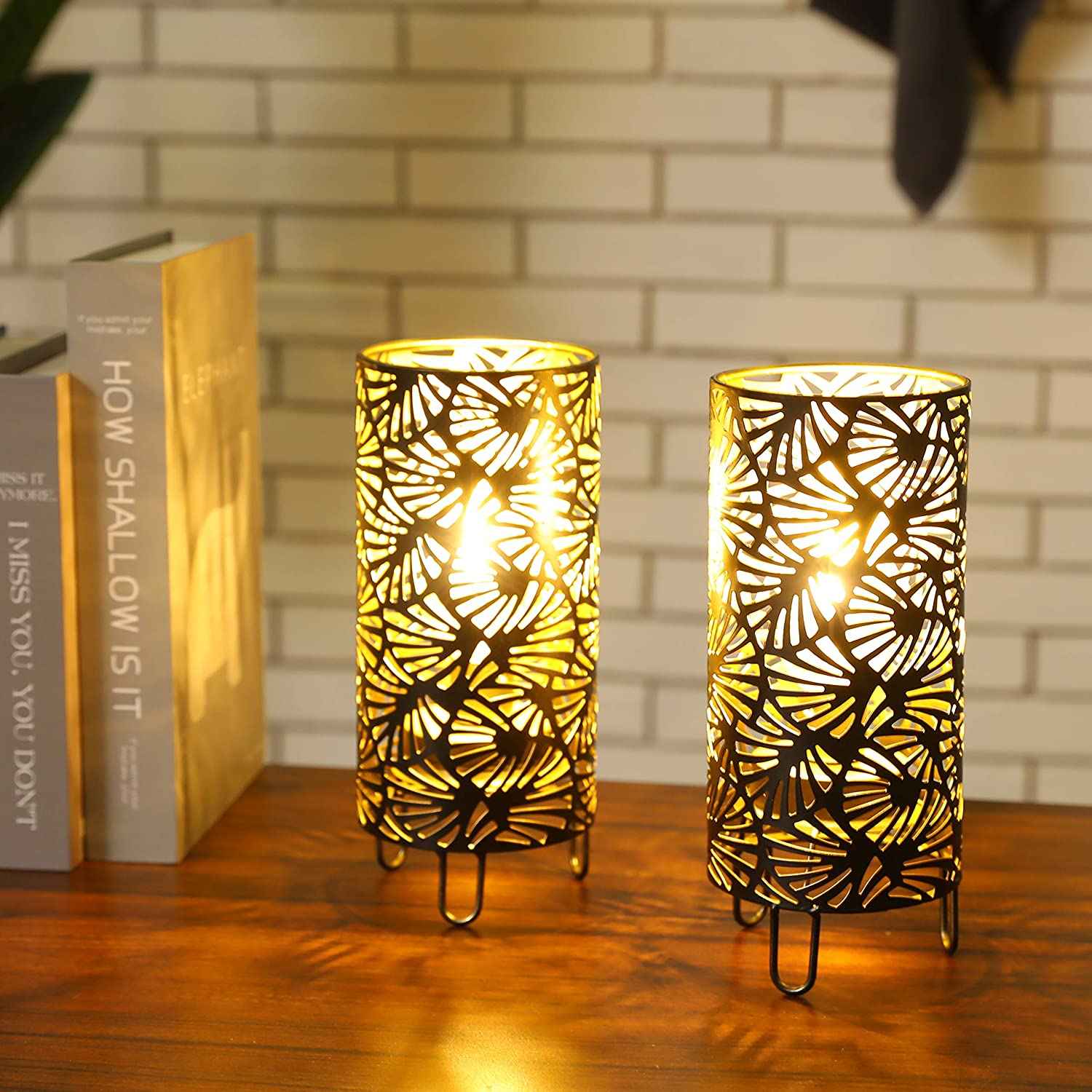 9''High Metal Lamp Battery Powered Metal Lamp(Set of 2)